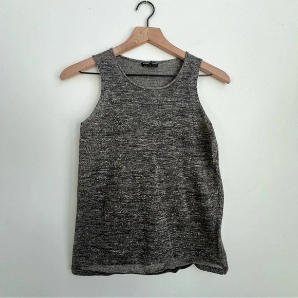 Eileen Fisher Open Front Knit Metallic Sparkle Gold Cardigan & Tank Set linen - Picture 13 of 16